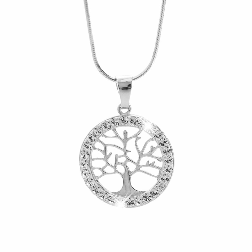 Stříbrný náhrdelník Strom života Swarovski