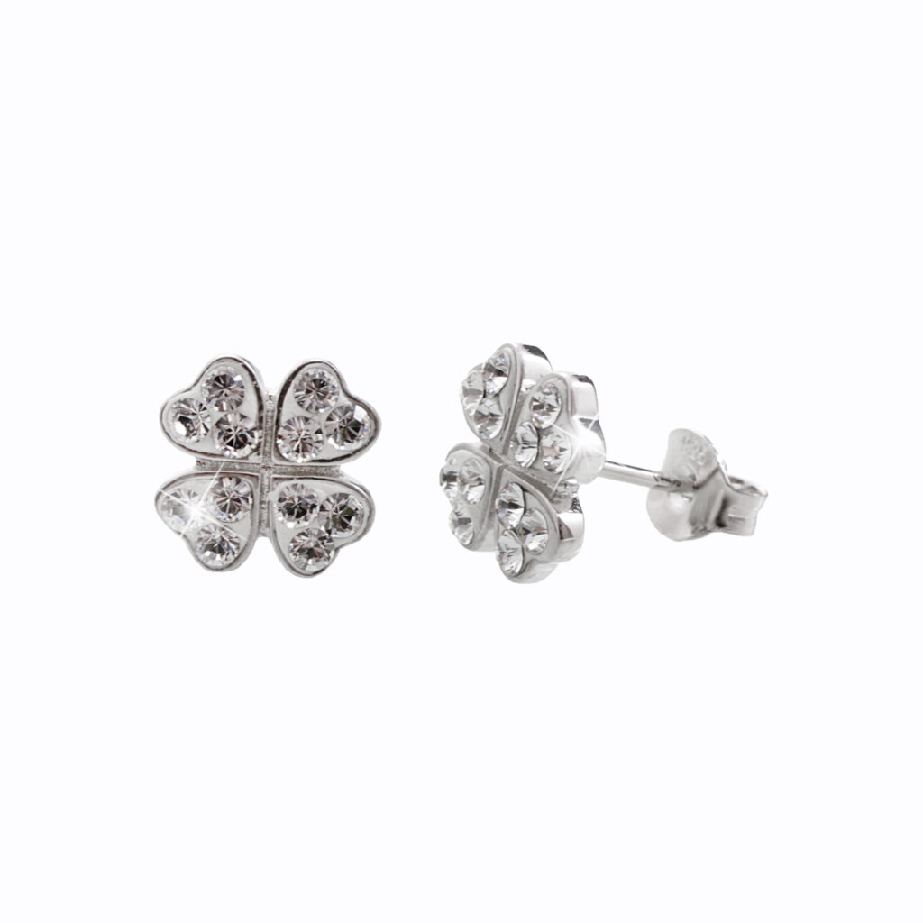 Srdíčkový čtyřlístek – náušnice · krystaly swarovski