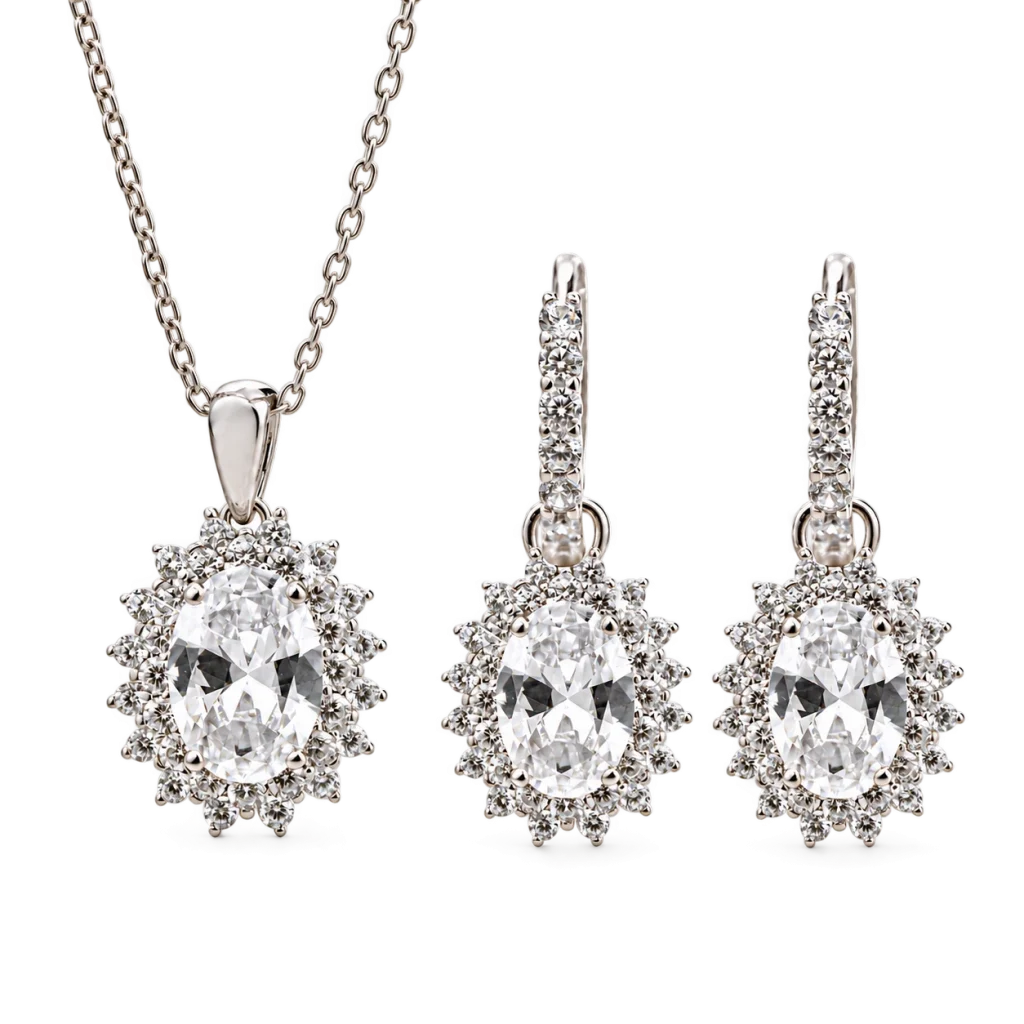 Diana ovál – set náhrdelníku a náušnic s krystaly Swarovski