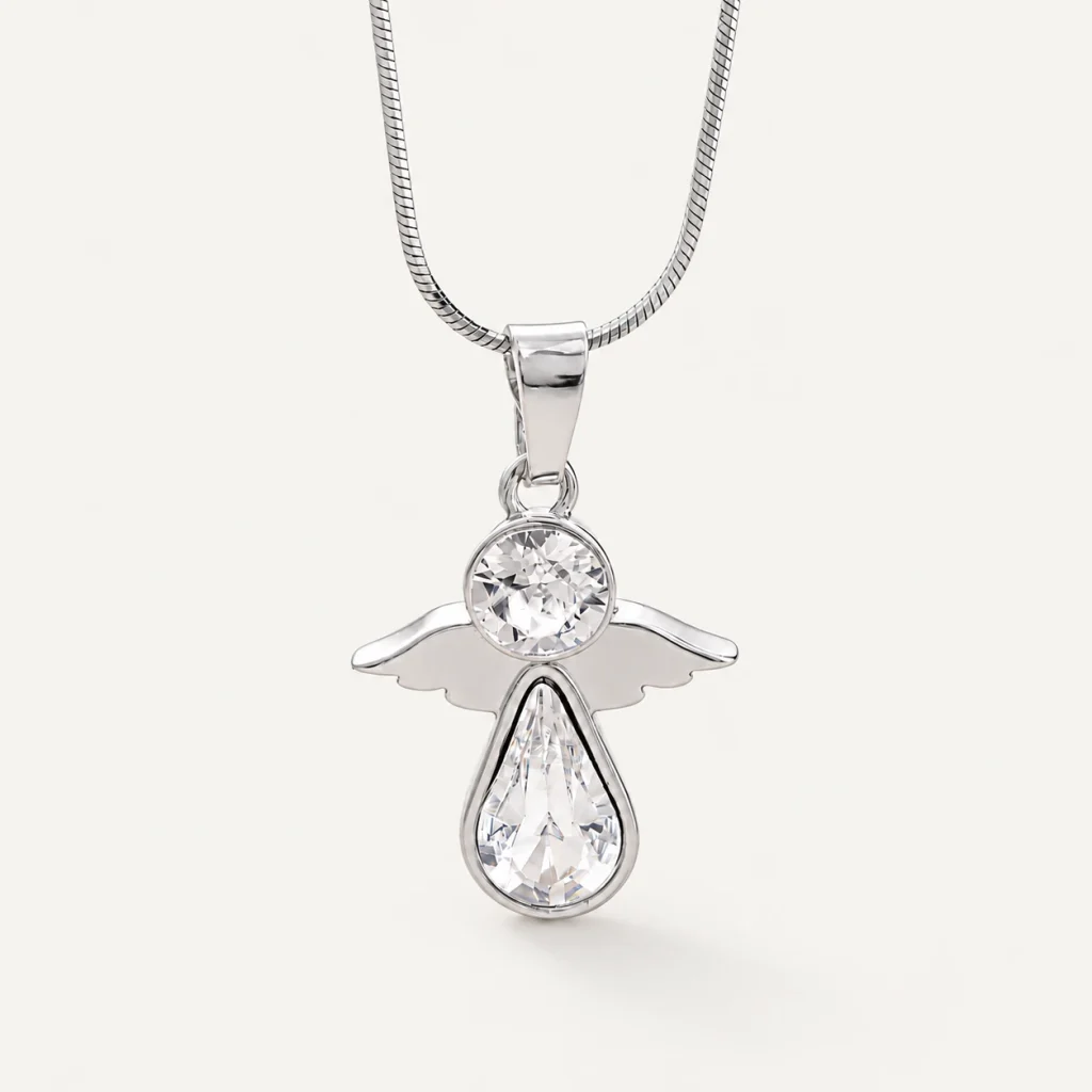 Andělíček – stříbrný náhrdelník s krystaly Swarovski
