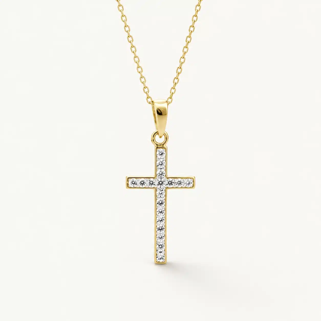 Křížek – pozlacený náhrdelník s krystaly Swarovski